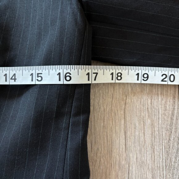 Emporio Armani Pinstripe Black Blazer Womens 10 Business Casual Office Luxury - Picture 7 of 14